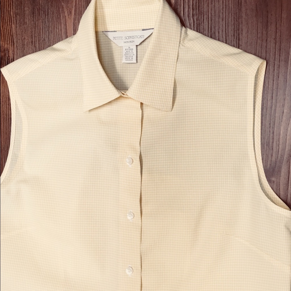 Checked Petite Sophisticate Blouse